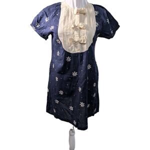 Karen Walker Dress Girl's Size Medium 11/12 150 Navy Retro Vintage Ditsy Floral